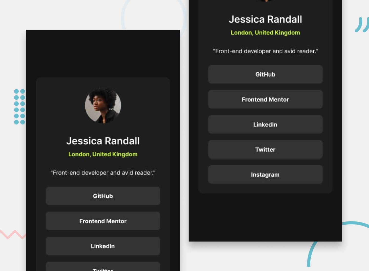 Social links profile main